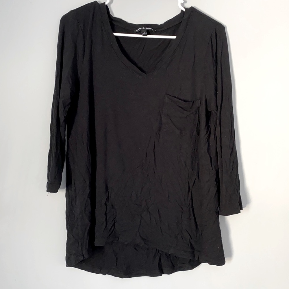Cable & Gauge Black 3/4 Sleeve shirt Size Medium